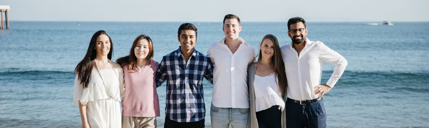 Diverse group of students at the Malibu Pier