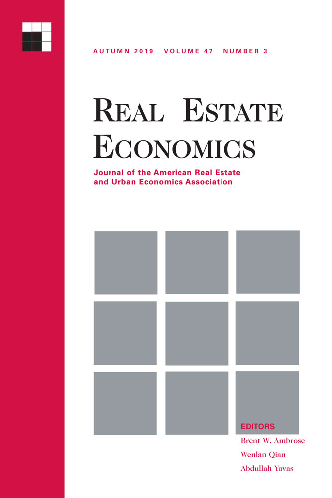 Real Estate Economics journal cover