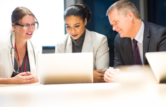 Healthcare professionals in meeting