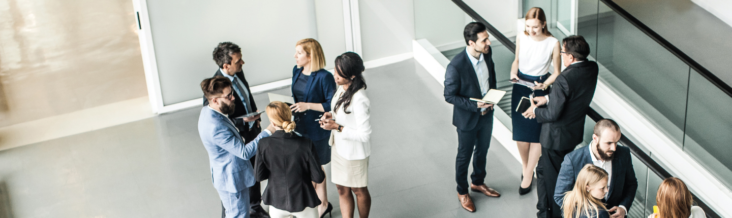 Executives discussing business at University